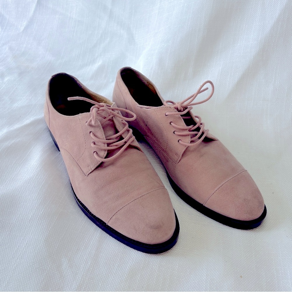 Ralph Lauren Women's Pink Lace-Up Oxford flat shoes preppy style
